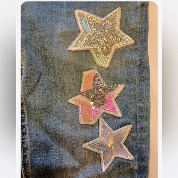Desigual Emboidered Stars Sequins Skinny Jeans Size 9/10 - Picture 11 of 11